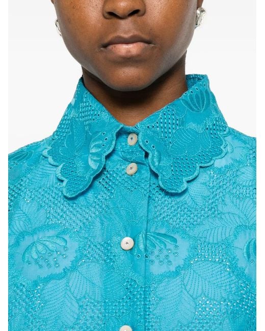 Valentino Garavani Blue Lace Shirt