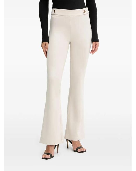 Guess White Button Flared Trousers