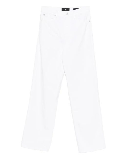 7 For All Mankind White Five-Pockets Jeans