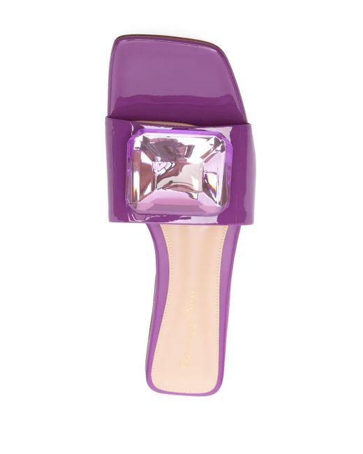 Gianvito Rossi Pink Jaipur Crystal-Embellished Slides