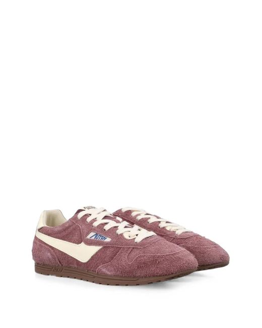 Autry Pink Windspin Logo-Patch Sneakers for men