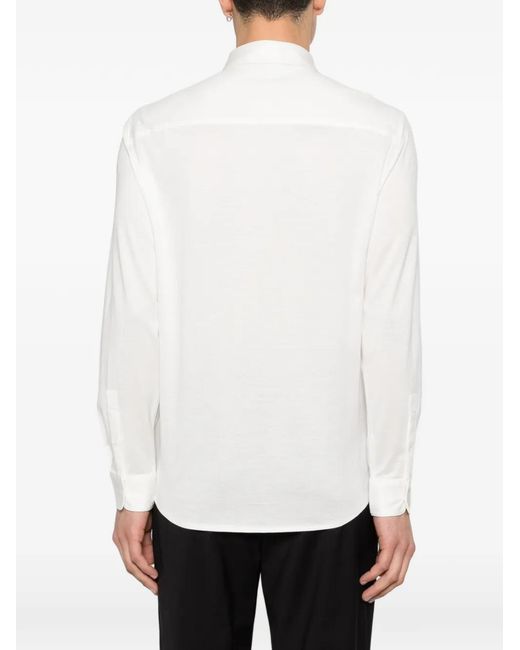 Emporio Armani White Cotton Blend Shirt for men