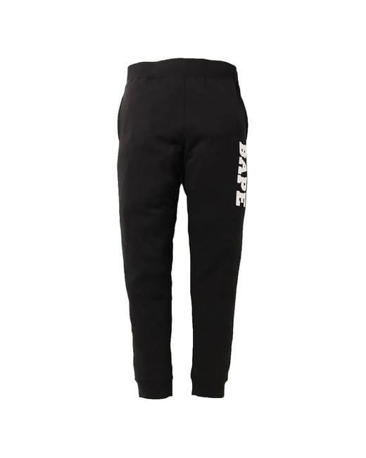A Bathing Ape Black Pantalon De Jogging À Logo Imprimé for men