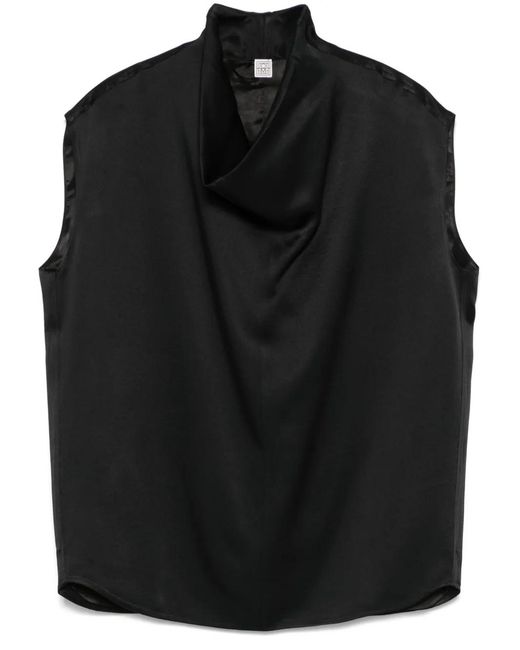 Totême  Blouse Met Trechterhals in het Black