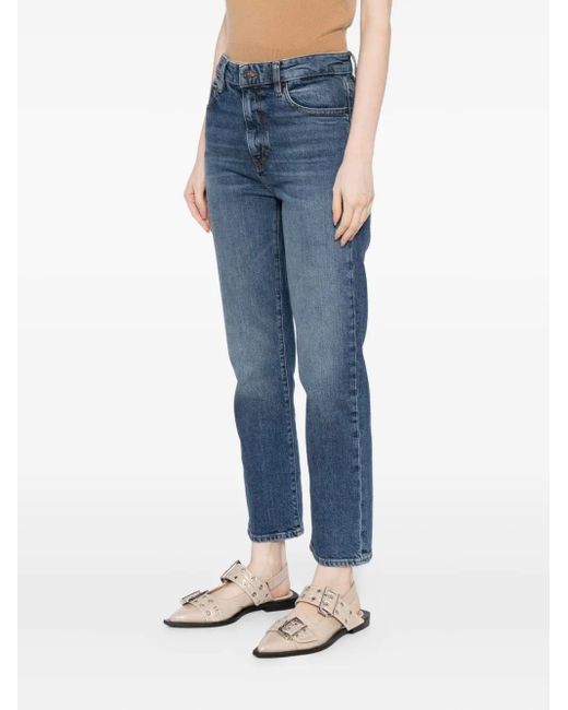 FRAME Blue The Ruler Cropped Jeans
