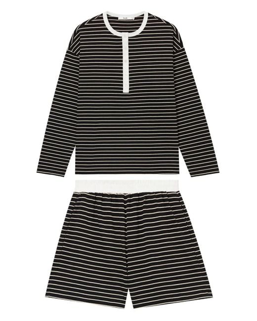 B+ AB Black Striped Shorts Set