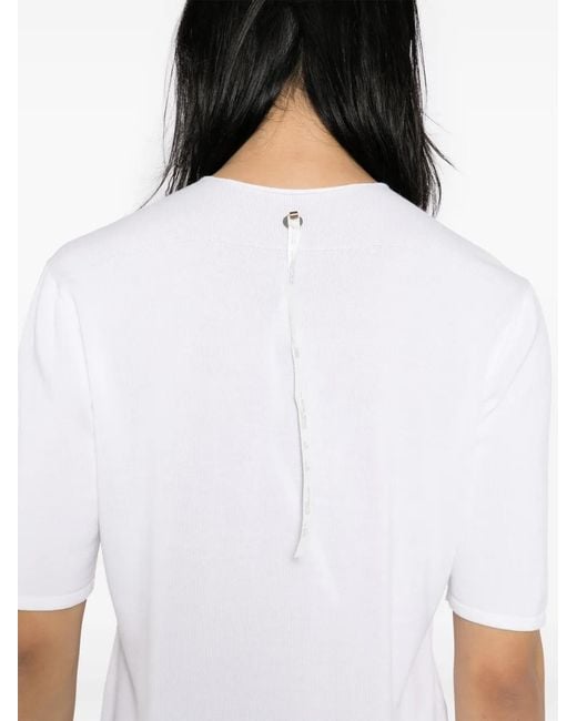 Label Under Construction White Raw Edge T-Shirt for men