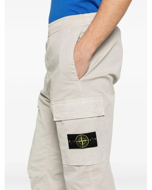 Stone Island White Trousers for men