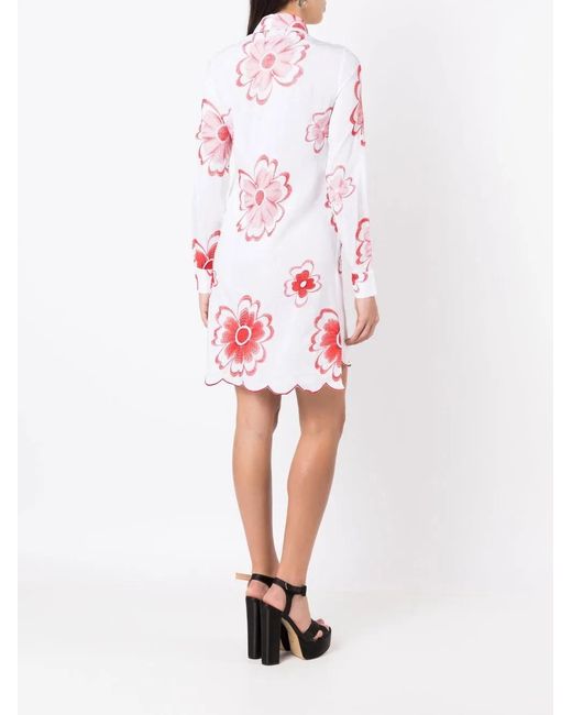 Amir Slama Floral-Embroidered Shirt Dress