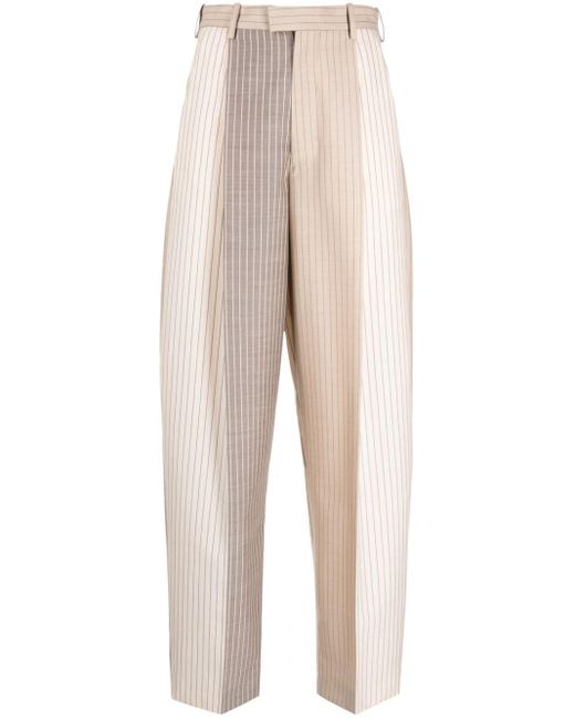 Marni Natural Striped Colour-block Tailored Trousers