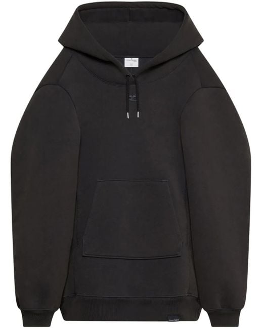 Courreges Black Logo-Embroidered Hooded Dress