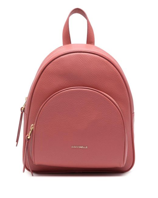 Coccinelle Red Gleen Leather Backpack