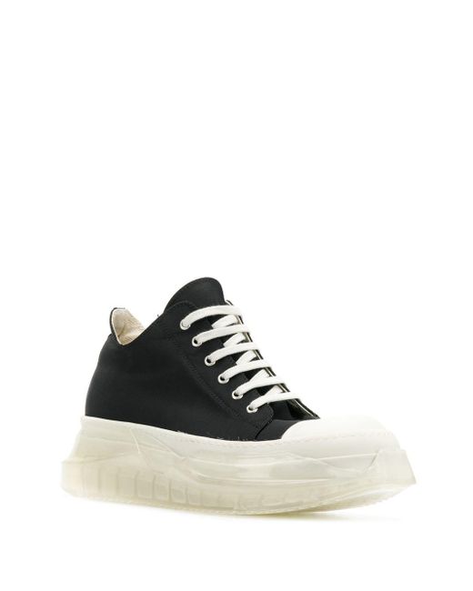 Rick Owens Drkshdw Canvas Clear Sole Mid-top Sneakers in Black for Men ...