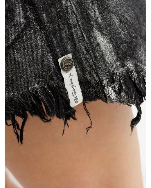 One Teaspoon Black Bonitas Frayed Denim Short Shorts