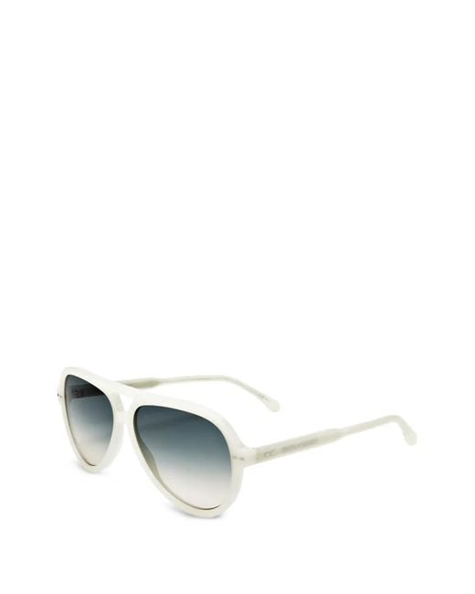 Isabel Marant White Pilot-Frame Tinted Sunglasses