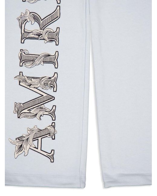 Amiri White Baroque Logo-print Cotton Track Pants for men