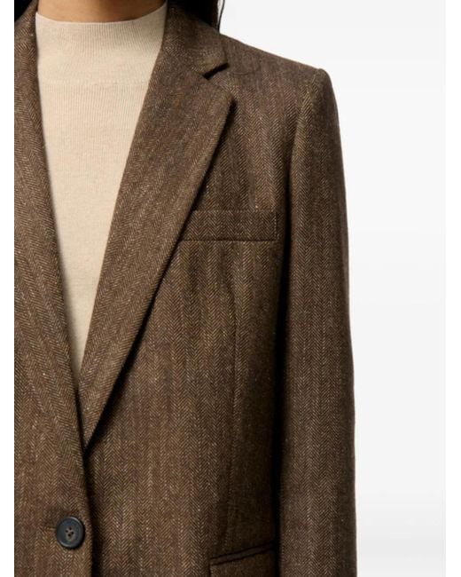 Vanessa Bruno Brown Single-Breasted Blazer
