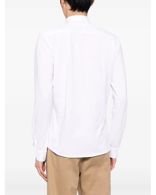 Boss White Embroidered-Logo Shirt for men