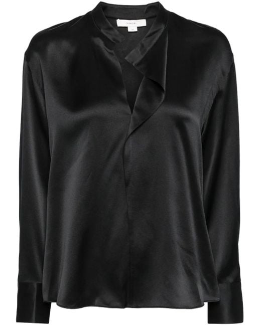 Blouse En Soie À Design Drapé Vince en coloris Black