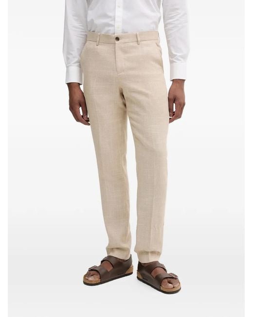 Lindbergh Natural Buttoned Notched-Lapels Suit for men