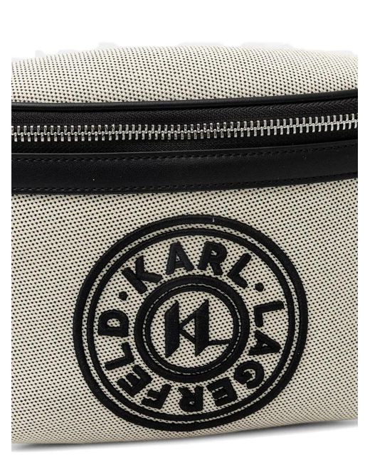 Karl Lagerfeld Natural Logo-Patch Belt Bag for men