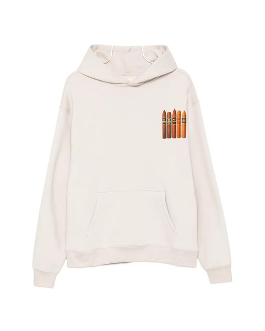 Melt White Graphic-Print Hoodie for men