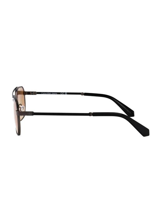 Calvin Klein Natural Geometric-Frame Sunglasses for men