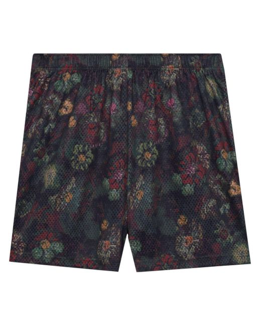 Pantalones cortos de chándal con estampado floral John Elliott de hombre de color Black