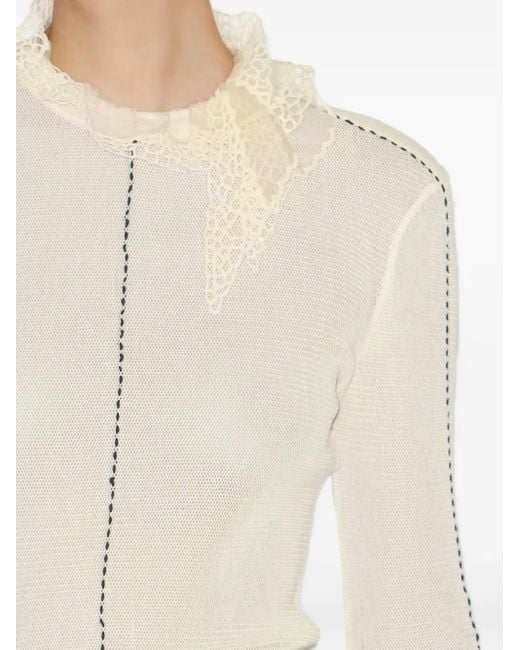 Isabel Marant Sarah レーストリム トップ White