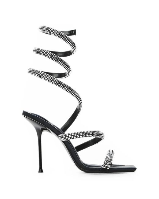 Alexander Wang White Julie Crystal-Coil Sandals