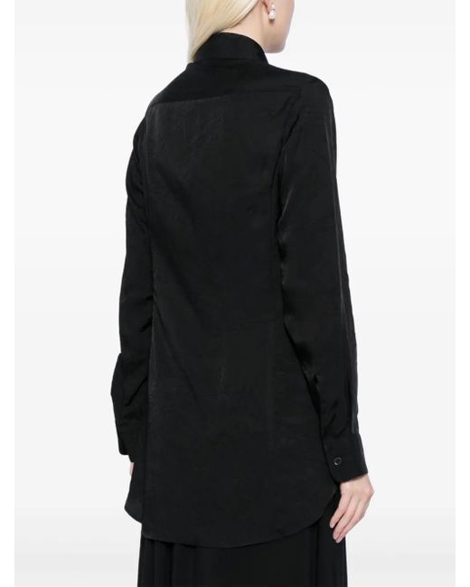 Yohji Yamamoto Black Hemd Mit Einsätzen