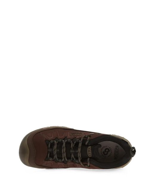 Keen Brown Logo-Patch Panelled Sneakers for men