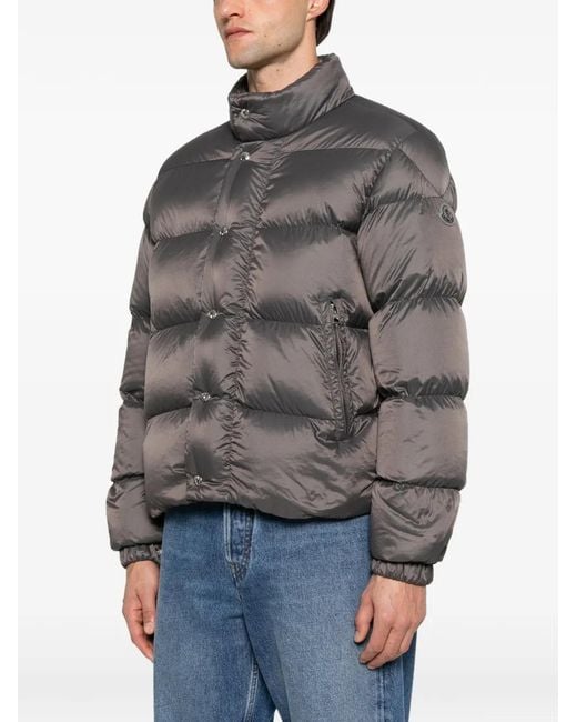 Moncler Blue Logo-Patch Padded Jacket for men