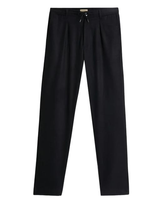 Woolrich Blue Milton Drawstring Flannel Trousers for men