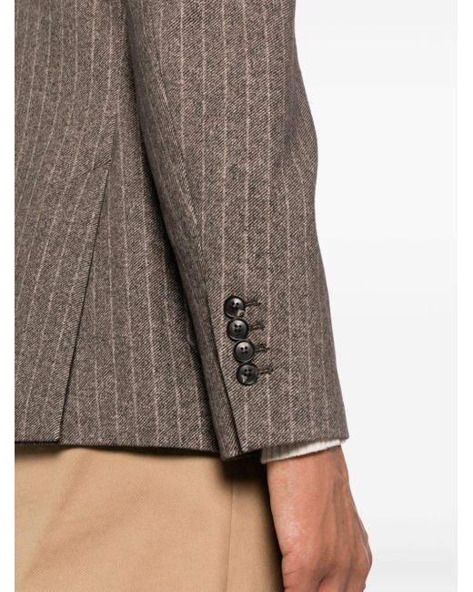 Circolo 1901 Brown Pinstripe-pattern Double-breasted Blazer for men