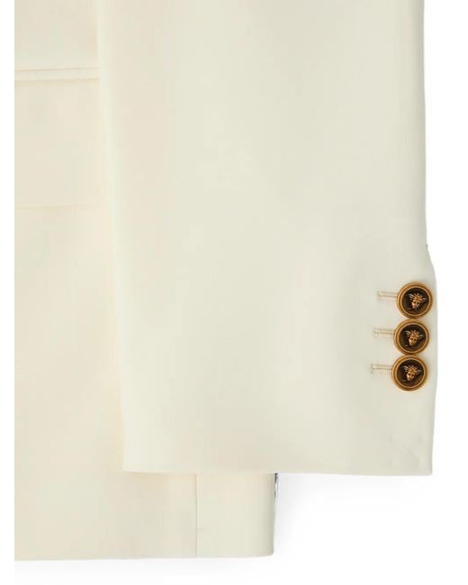 Versace White Stretch Wool Blazer for men
