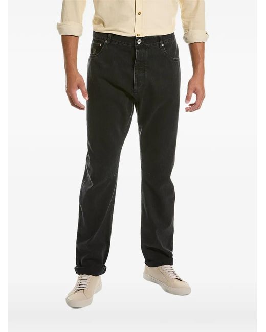 Vaqueros Rectos Brunello Cucinelli de hombre de color Black