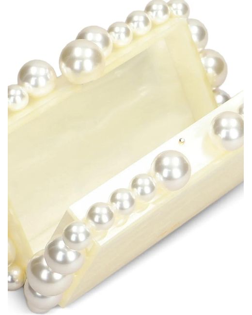 Cult Gaia Natural Eos Studded Clutch Bag