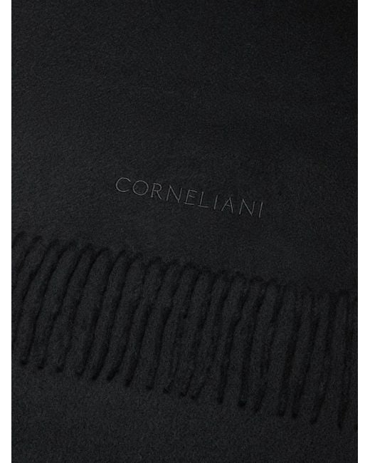 Corneliani Black Fringed Scarf for men