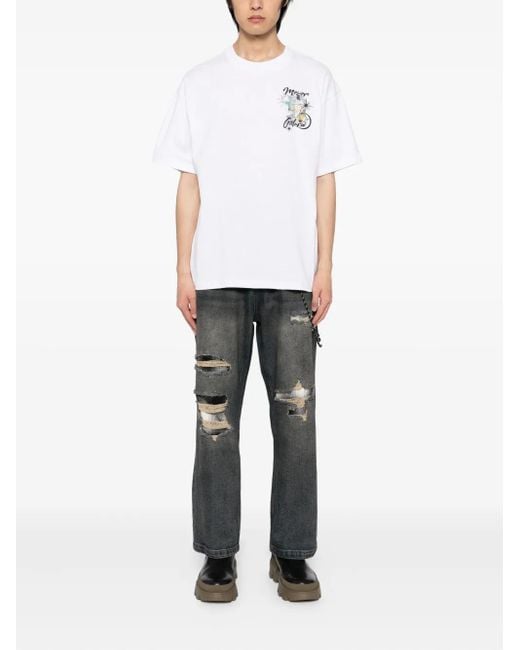 Musium Div. White Van Gogh Print T-Shirt for men