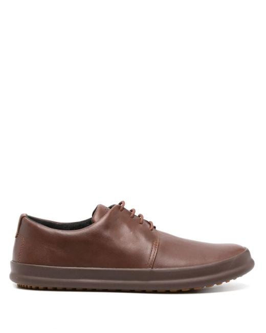 Camper Brown Chasis Leather Derby Shoes for men
