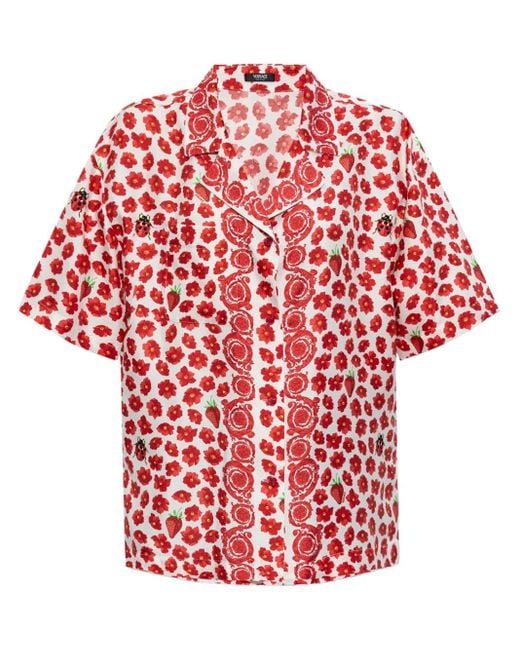 Versace Red Silk Shirt