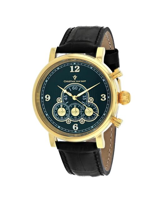 Christian Van Sant Green Logo-Detail 42Mm Watch for men