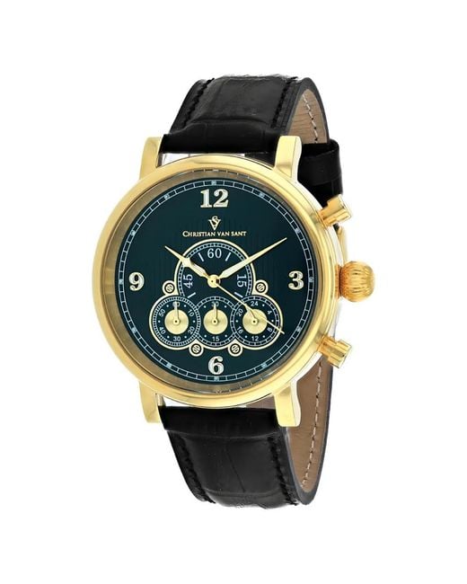 Christian Van Sant Green Logo-Detail 42Mm Watch for men