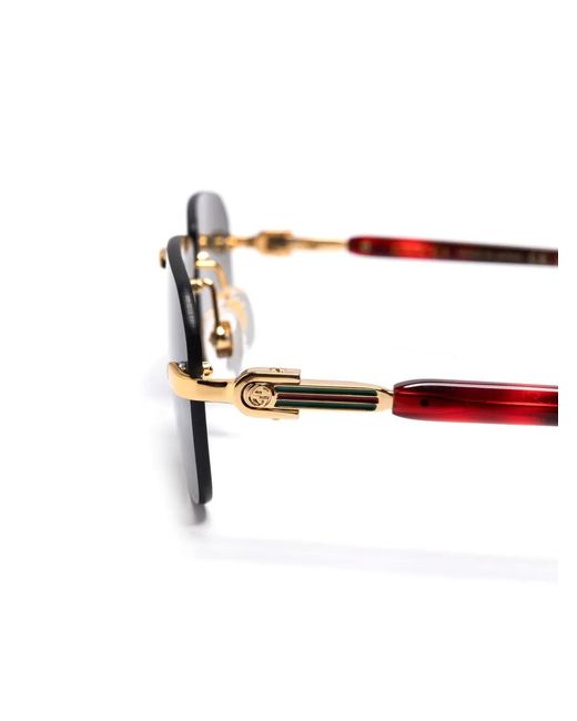 Gucci Metallic Rectangle-Frame Sunglasses for men