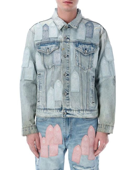 Who Decides War Blue Patch-Detailing Jacket