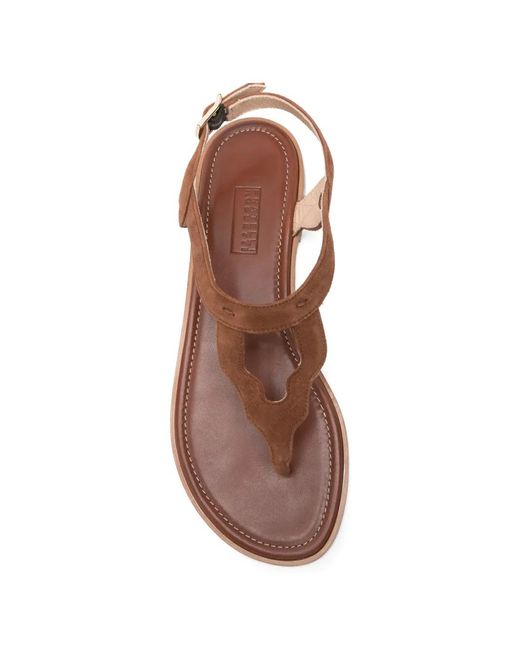 Fratelli Rossetti Brown Buckle-Strap Flat Sandals