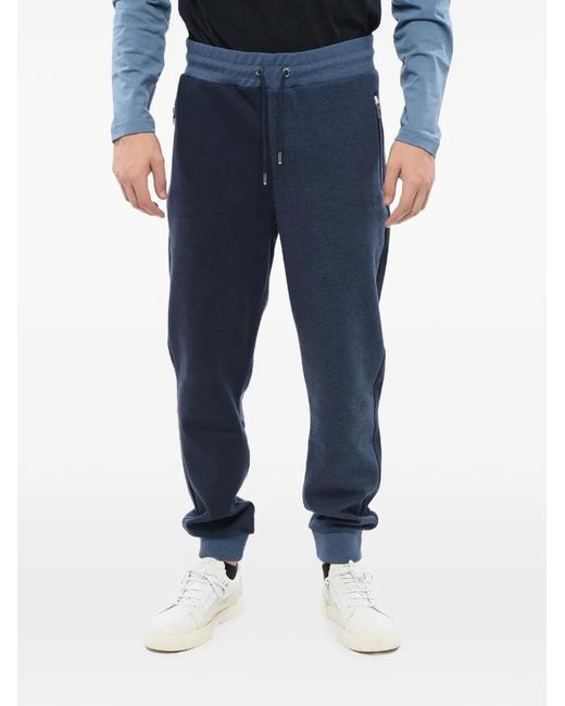 Eden Park Blue Two-Tone Drawstring-Waist Track Pants for men