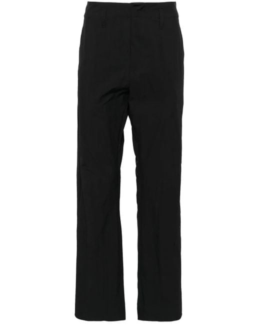Post Archive Faction PAF Black Mid-Rise Straight-Leg Trousers for men