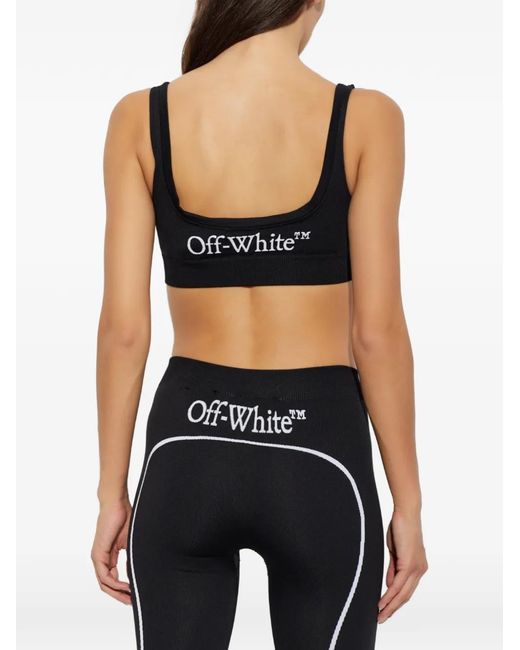 Off-White c/o Virgil Abloh Black Logo-Embroidered Sports Bra